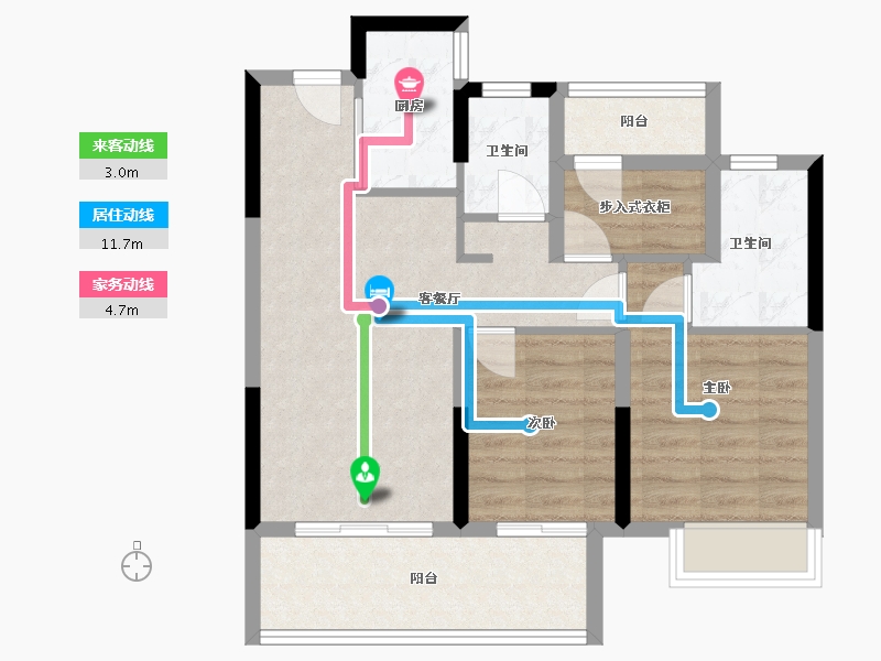 河南省-郑州市-保利天汇-71.00-户型库-动静线