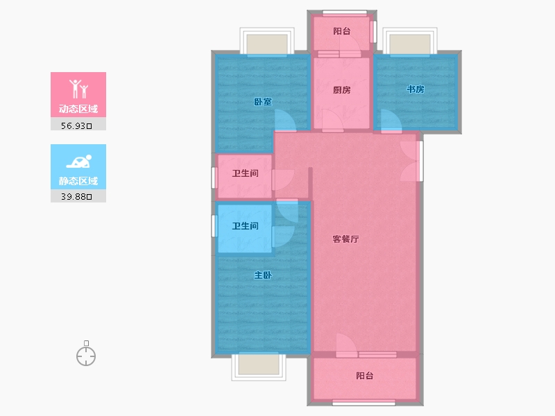 湖北省-武汉市-中建福地星城2期-92.00-户型库-动静分区