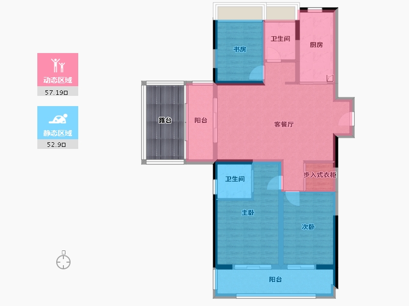 江苏省-徐州市-秀水华庭-108.00-户型库-动静分区