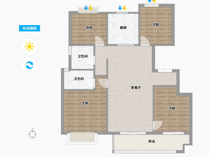 江西省-南昌市-弘阳中梁时光天樾-100.00-户型库-采光通风