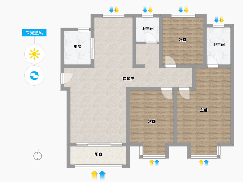 河南省-郑州市-西连河安置区-110.00-户型库-采光通风