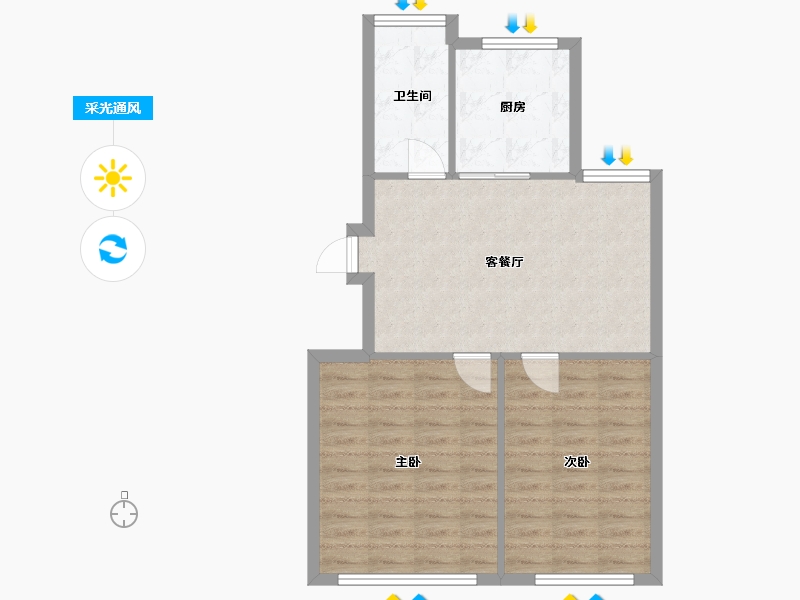 山东省-潍坊市-密水花苑-88.00-户型库-采光通风