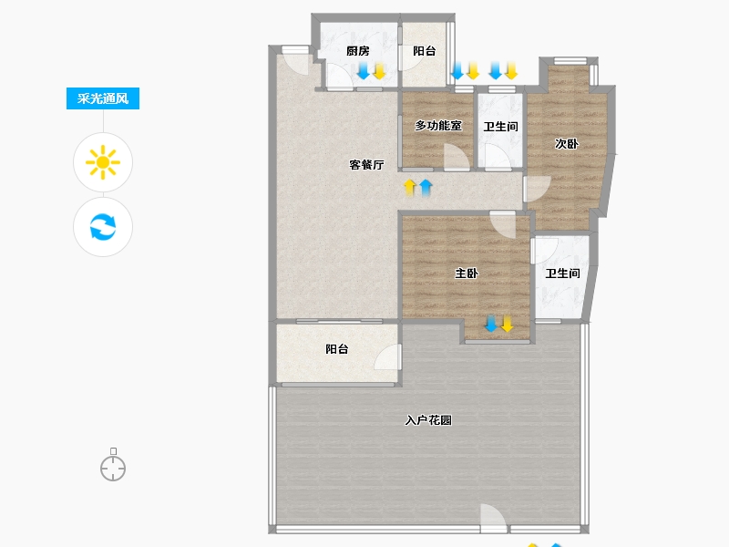 广东省-珠海市-旭日湾花园-75.00-户型库-采光通风