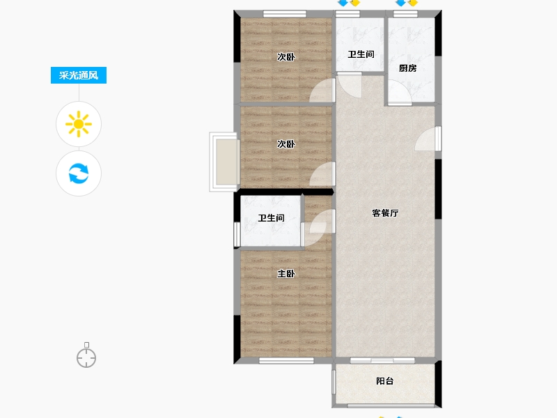 福建省-福州市-大东海-85.00-户型库-采光通风