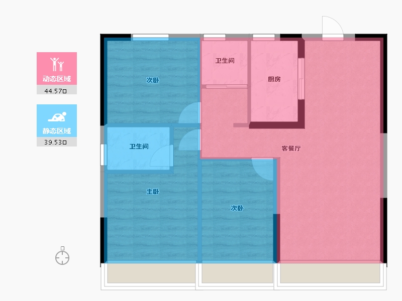 辽宁省-沈阳市-碧桂园九英里-81.00-户型库-动静分区