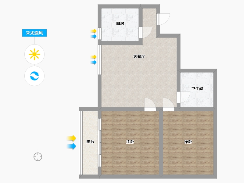 广东省-广州市-上城湾畔-75.00-户型库-采光通风