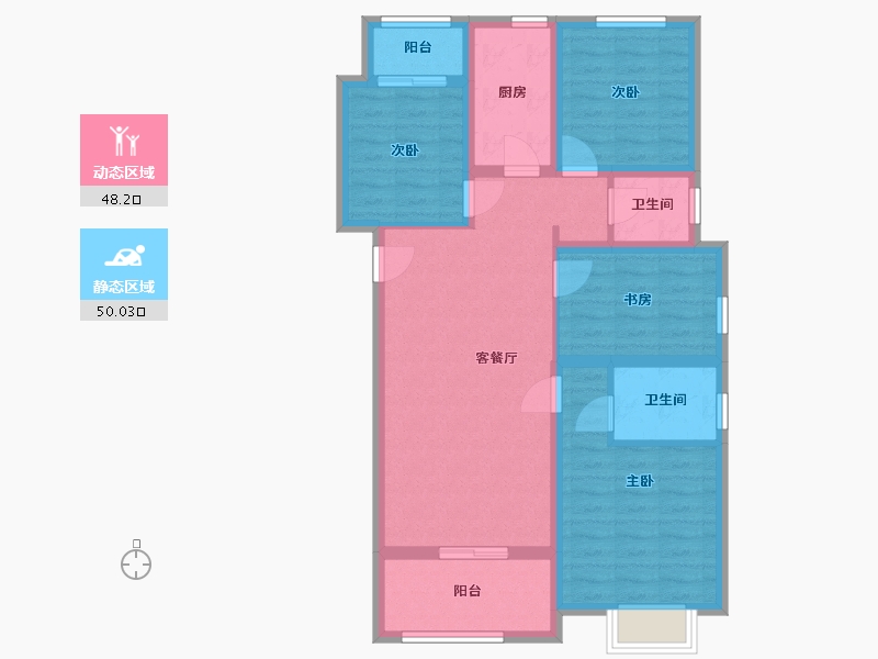 陕西省-西安市-十年城-100.00-户型库-动静分区