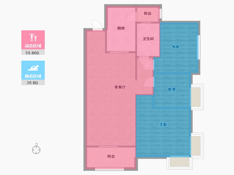 湖北省-武汉市-保利心语-97.00-户型库-动静分区