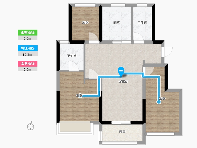 上海-上海市-招商璀璨公馆-76.00-户型库-动静线