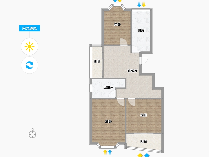 上海-上海市-鲁班公寓-86.00-户型库-采光通风