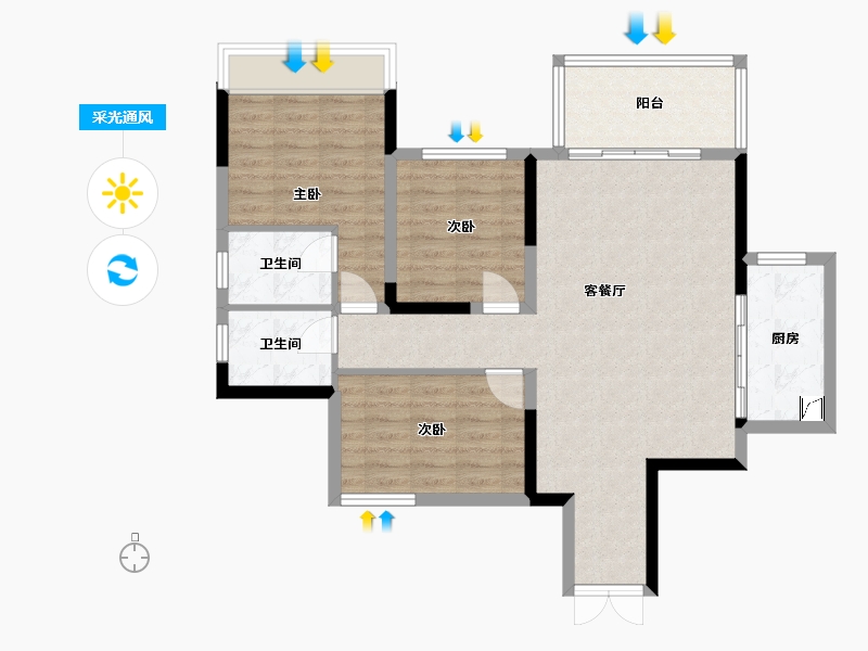 四川省-泸州市-三溪酒城中心-108.00-户型库-采光通风