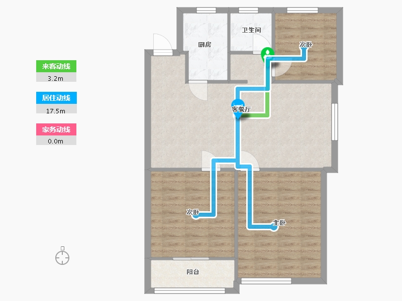 浙江省-宁波市-新潮堂-77.00-户型库-动静线