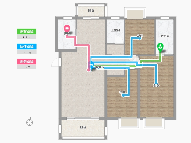 湖南省-长沙市-亿达智造小镇-望云山-103.20-户型库-动静线