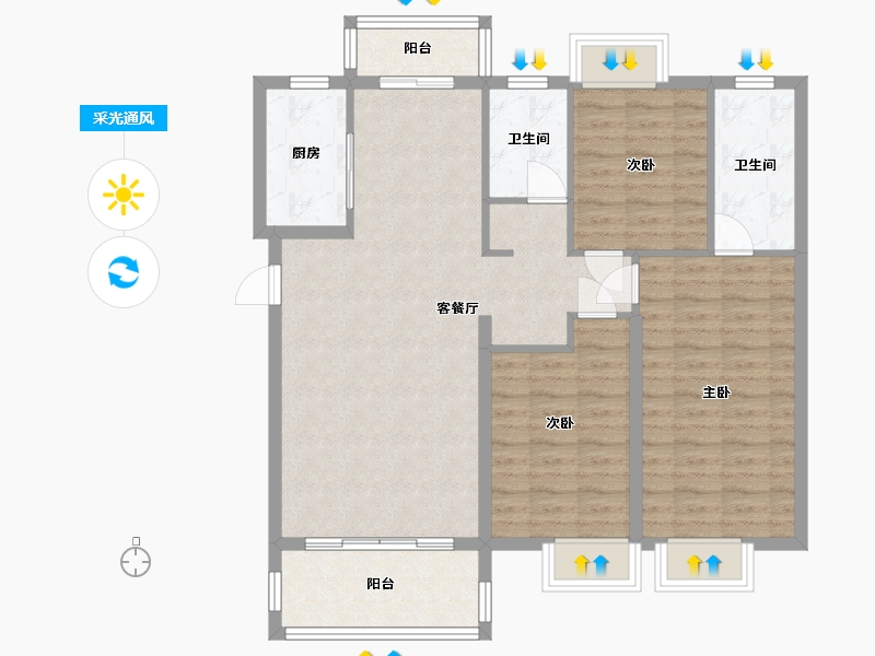 湖南省-长沙市-亿达智造小镇-望云山-103.20-户型库-采光通风