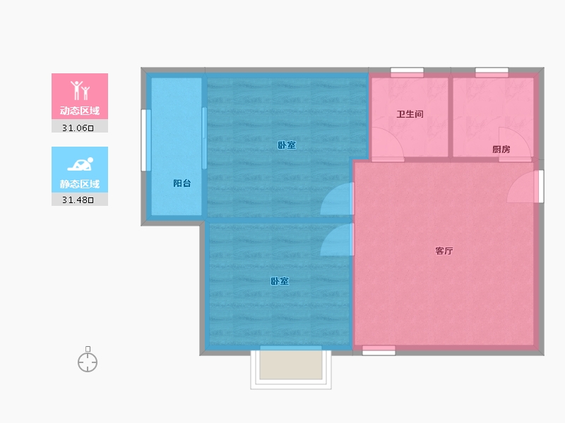 陕西省-西安市-国宾中央区-57.00-户型库-动静分区