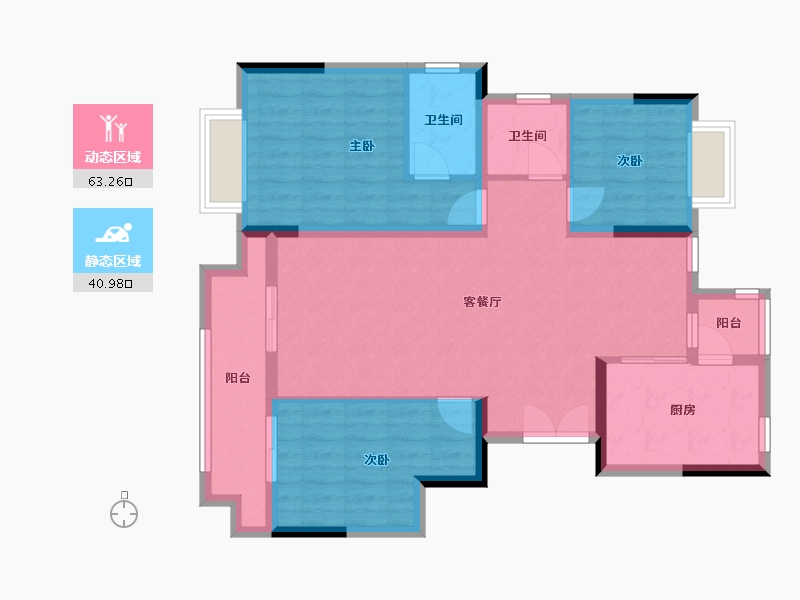 重庆-重庆市-卉林玥-98.00-户型库-动静分区