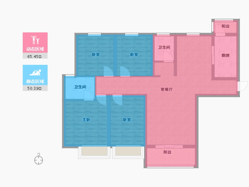 广东省-河源市-和平花园-114.84-户型库-动静分区