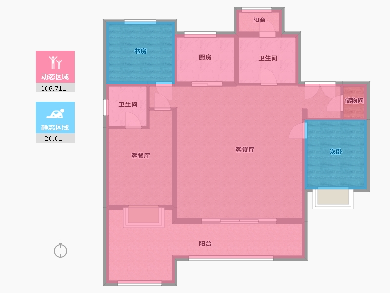 贵州省-贵阳市-中铁阅花溪-100.00-户型库-动静分区