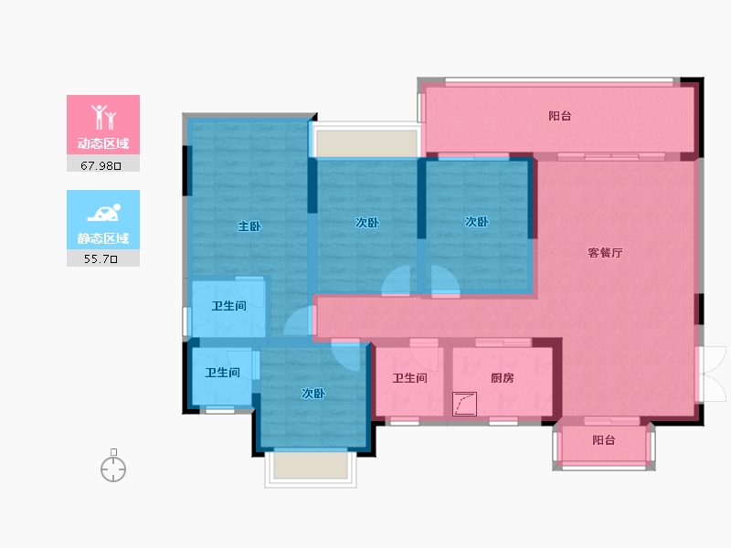 四川省-绵阳市-壹品江山-122.00-户型库-动静分区