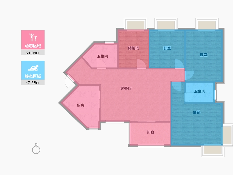 湖北省-武汉市-常青花园十一区-112.00-户型库-动静分区