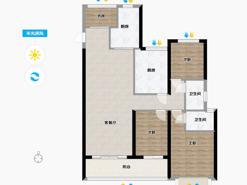 广西壮族自治区-北海市-嘉和冠山海-97.00-户型库-采光通风