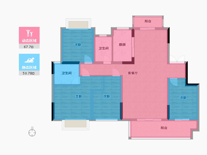 江西省-赣州市-蓝湾半岛-106.00-户型库-动静分区