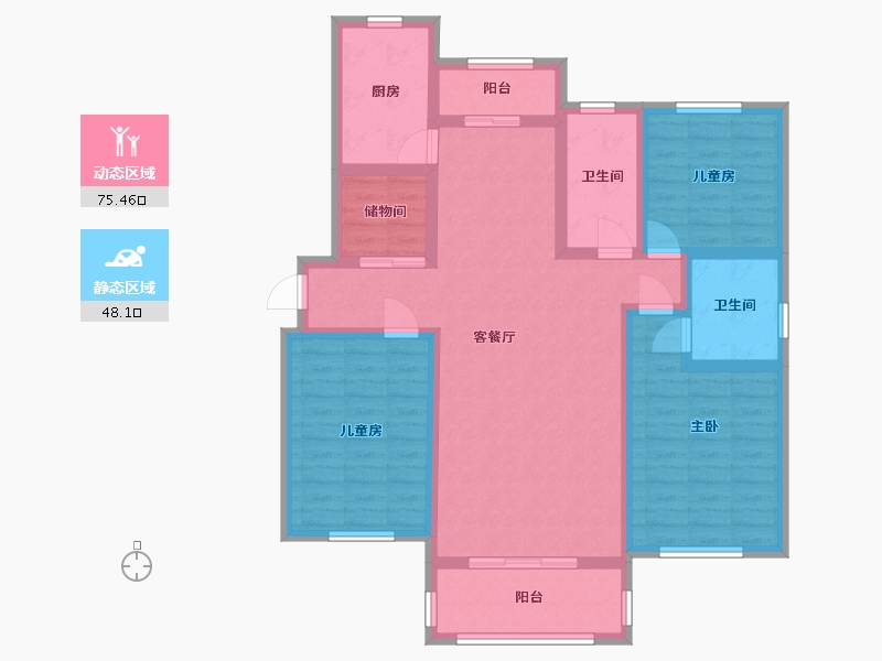 河南省-新乡市-恒杰世博庄园-100.00-户型库-动静分区