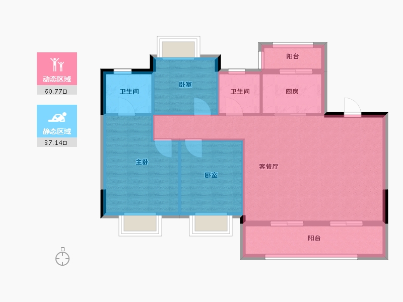 江西省-景德镇市-鸿宇日月星城-89.70-户型库-动静分区