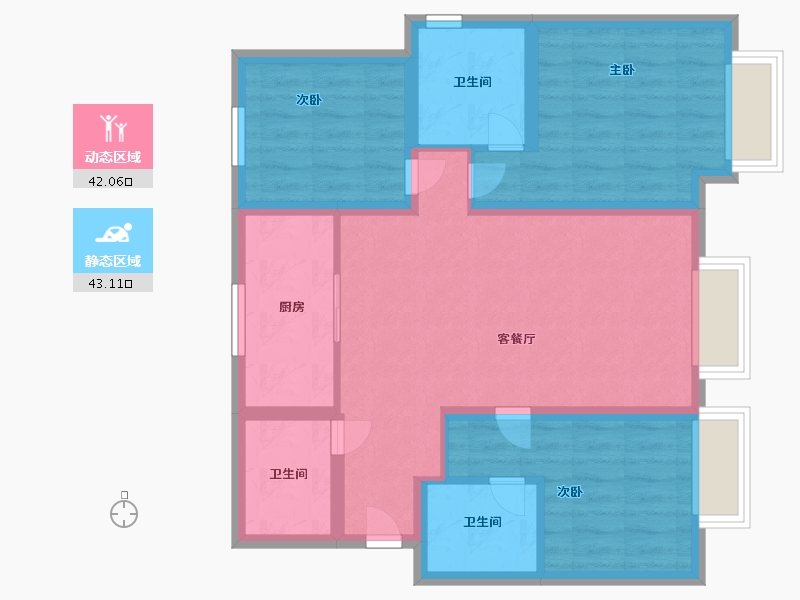 天津-天津市-西派国印-75.00-户型库-动静分区