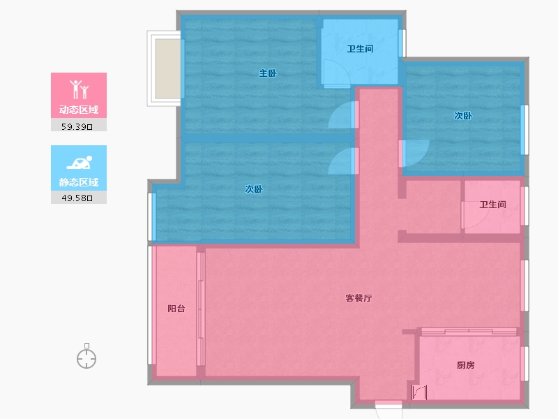 河南省-洛阳市-福泉林溪东院-107.00-户型库-动静分区