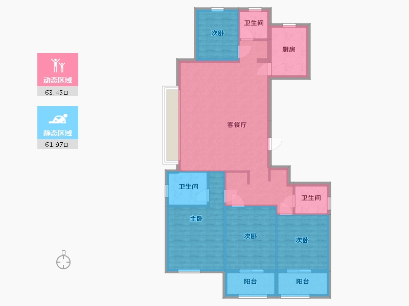 浙江省-丽水市-金周佳苑-130.00-户型库-动静分区