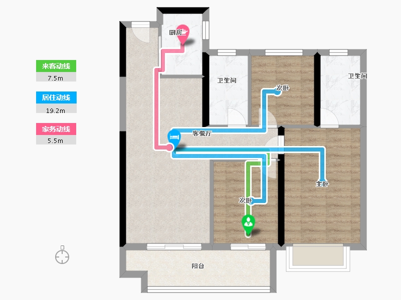 福建省-泉州市-中骏东璟府-74.89-户型库-动静线