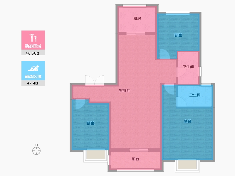 河南省-安阳市-建业城-103.97-户型库-动静分区