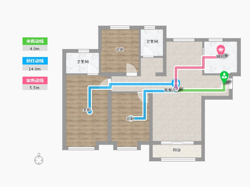 甘肃省-兰州市-万科城-108.00-户型库-动静线