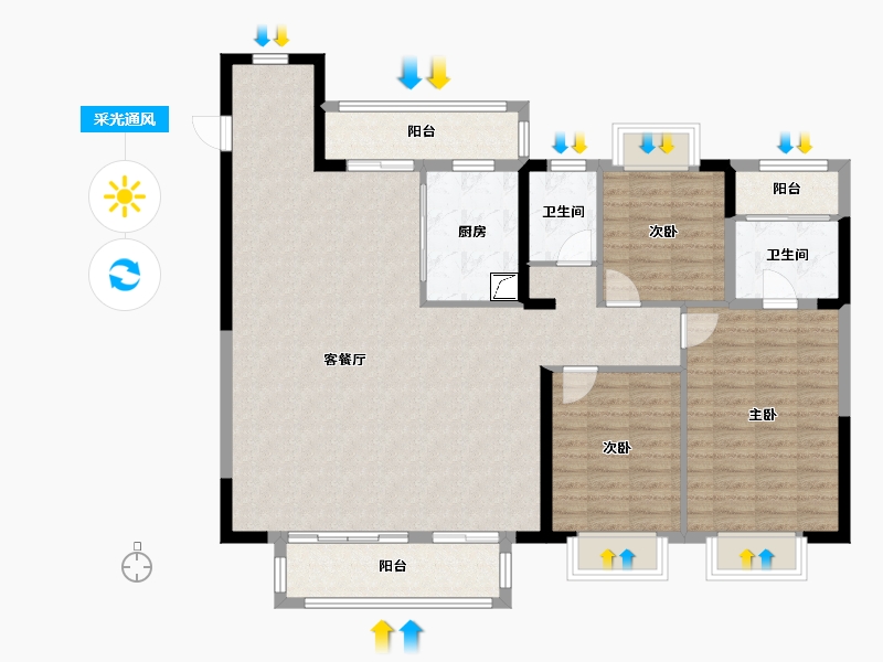 福建省-莆田市-建发磐龙府3期-137.00-户型库-采光通风