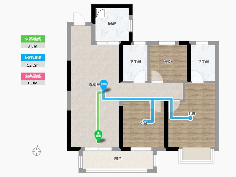 湖北省-武汉市-世茂云锦瑰海园-79.00-户型库-动静线