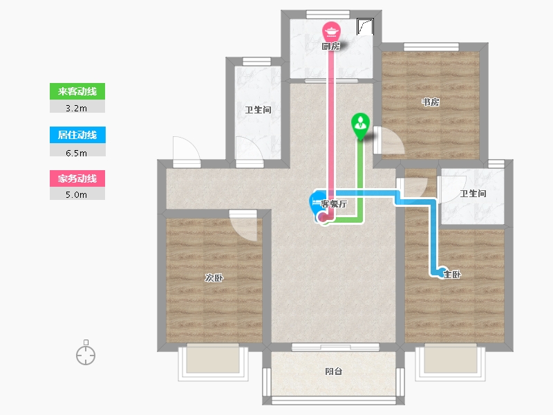 河北省-衡水市-名门檀香小镇-85.00-户型库-动静线