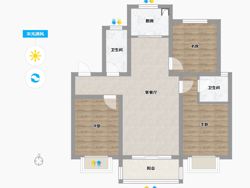 河北省-衡水市-名门檀香小镇-85.00-户型库-采光通风