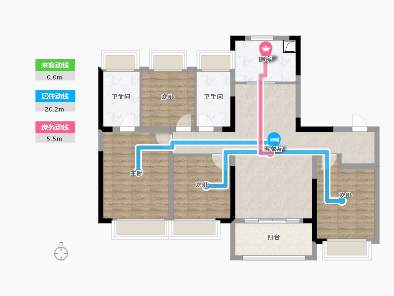 江苏省-苏州市-润樾庭-103.00-户型库-动静线