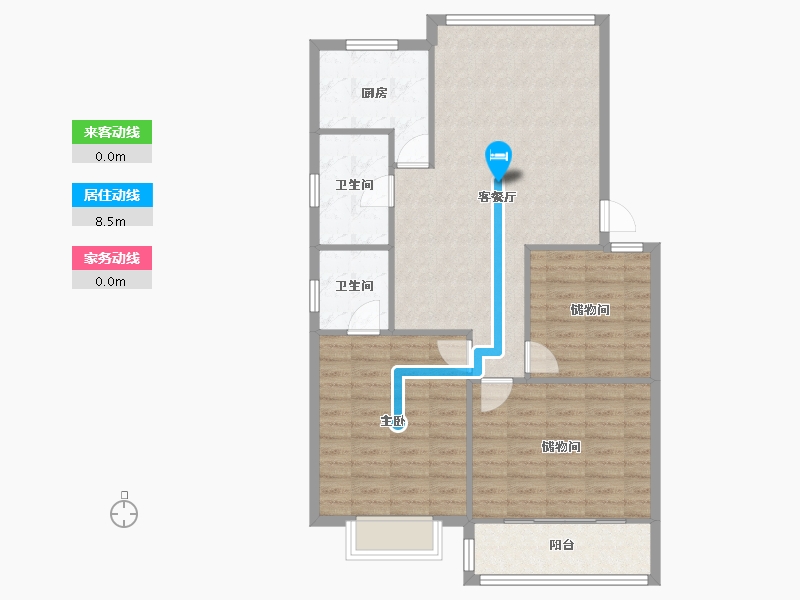 江苏省-苏州市-金都花园-83.27-户型库-动静线