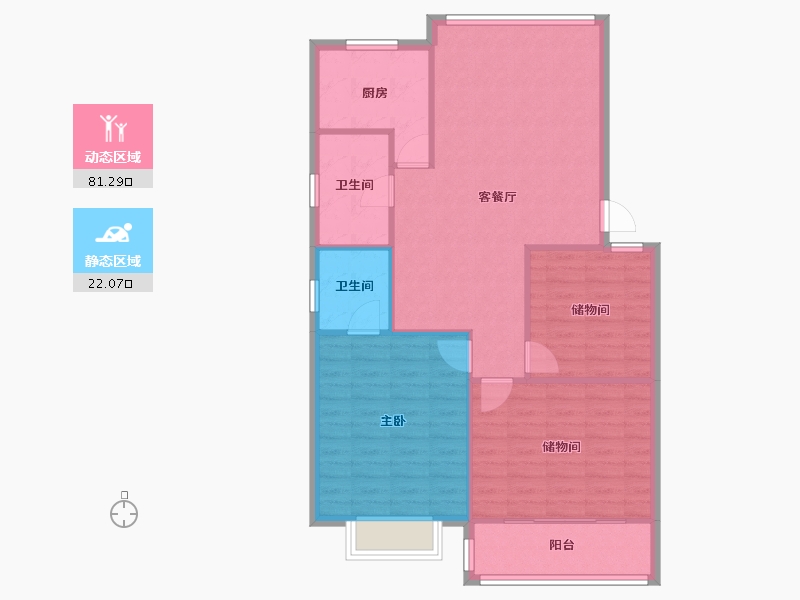 江苏省-苏州市-金都花园-83.27-户型库-动静分区