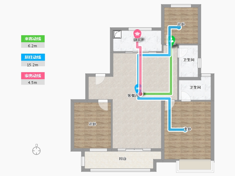 江苏省-扬州市-中海左岸-100.00-户型库-动静线