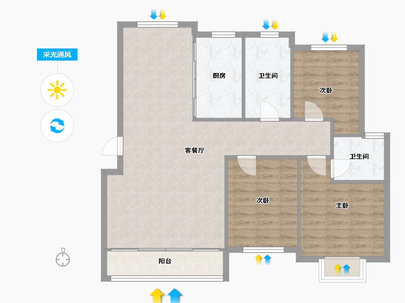 河南省-洛阳市-丰泽园-100.00-户型库-采光通风