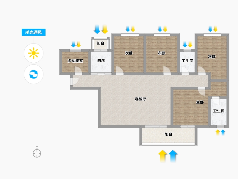 广东省-深圳市-东方二六大厦-145.00-户型库-采光通风