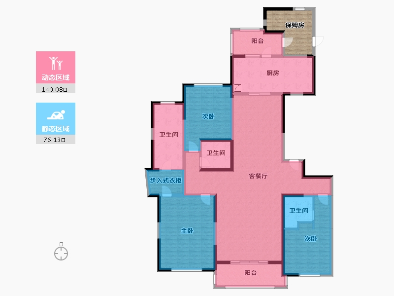 江苏省-无锡市-东城中央府-200.00-户型库-动静分区