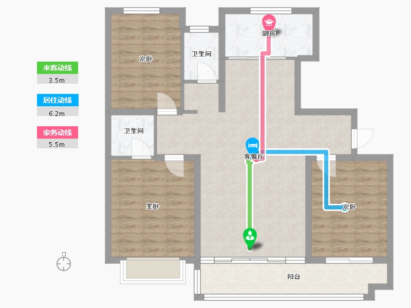 河北省-邢台市-乔马庄新村-110.00-户型库-动静线