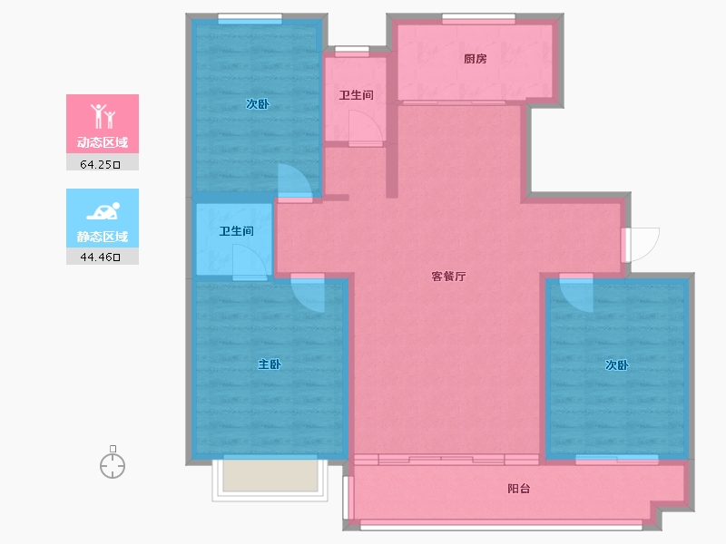 河北省-邢台市-乔马庄新村-110.00-户型库-动静分区