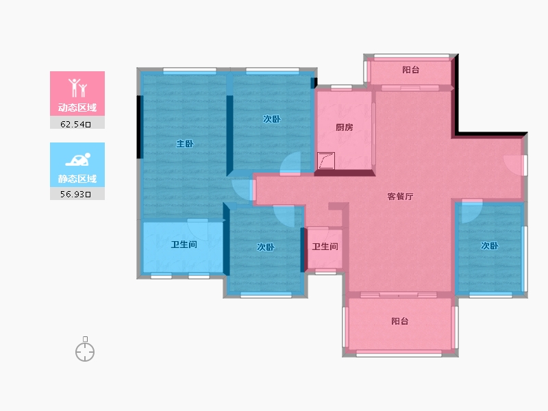 广西壮族自治区-贵港市-华盈·壹品江山-94.00-户型库-动静分区