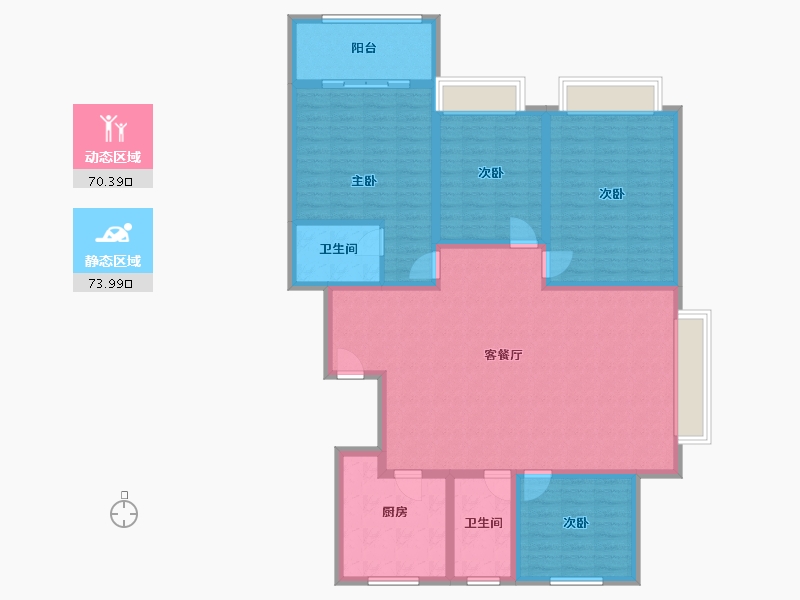 山东省-济南市-亿达世纪花园-130.00-户型库-动静分区