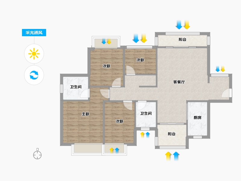 广西壮族自治区-南宁市-五象明珠-100.00-户型库-采光通风